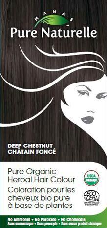 DEEP CHESTNUT - Pure Organic Manas PURE NATURELLE Herbal Hair Colour - USDA Approved, Certified Organic By ECOCERT SA