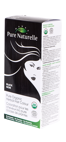 BLACK - Pure Organic, Manas PURE NATURELLE Herbal Hair Colour - USDA Approved, Certified Organic By ECOCERT SA